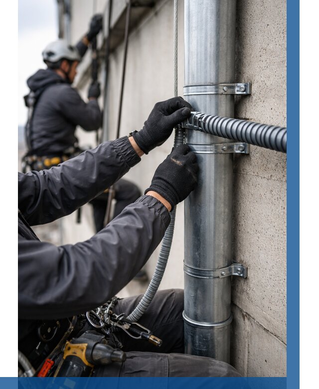 Монтаж гофры для кабеля в Темрюке от 309 р. | ВЫСОТНИК-Тмр