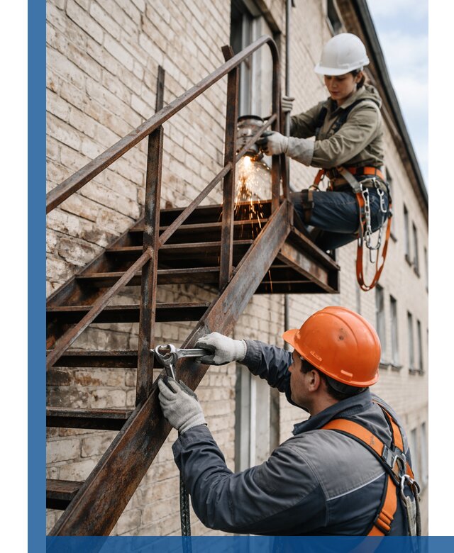 Ремонт и восстановление пожарных лестниц с выездом в Темрюке