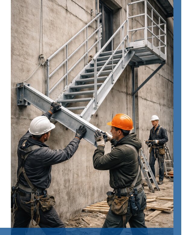 Монтаж металлических лестниц в Темрюке от 15440 р. | ВЫСОТНИК-Тмр