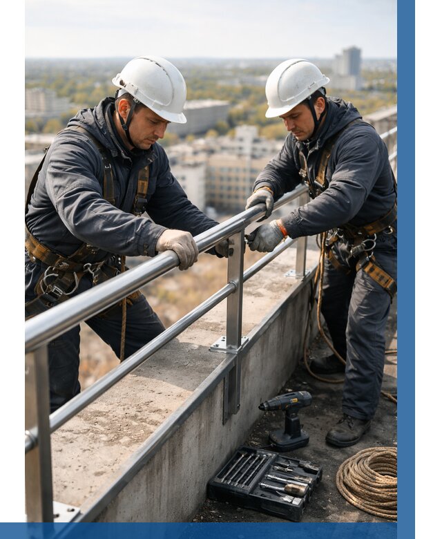 Монтаж перил на высоте в Темрюке от 2573 р. | ВЫСОТНИК-Тмр