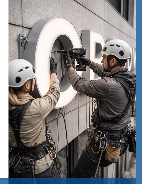 Монтаж световых букв в Темрюке от 3088 р. под ключ ВЫСОТНИК-Тмр