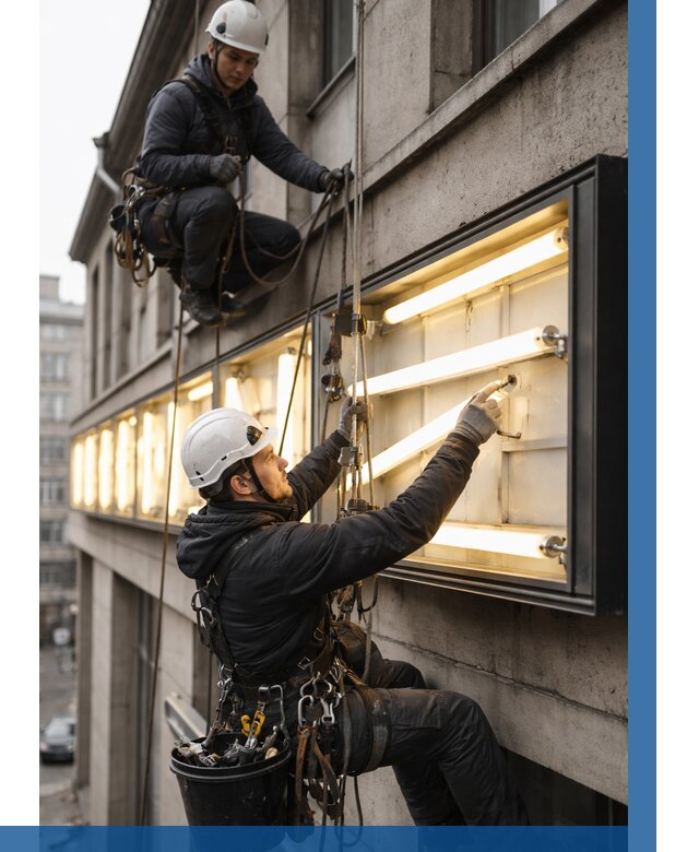 Замена ламп в вывеске в Темрюке под ключ от 3603 р. | ВЫСОТНИК-Тмр