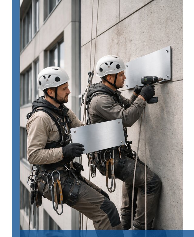 Монтаж табличек и указателей в Темрюке для зданий и сооружений