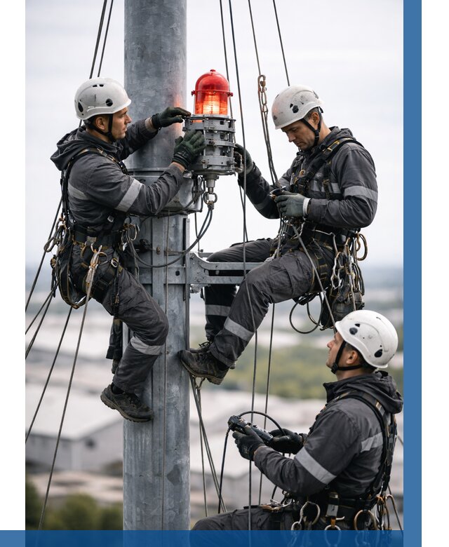 Монтаж заградительных огней в Темрюке от 8749 р. | ВЫСОТНИК-Тмр