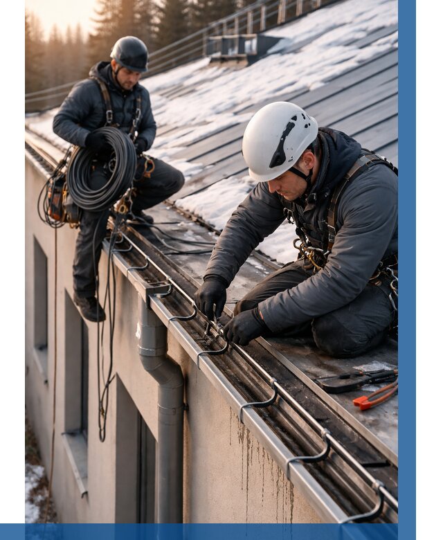 Монтаж греющего кабеля на кровле в Темрюке от 463 р. | ВЫСОТНИК-Тмр