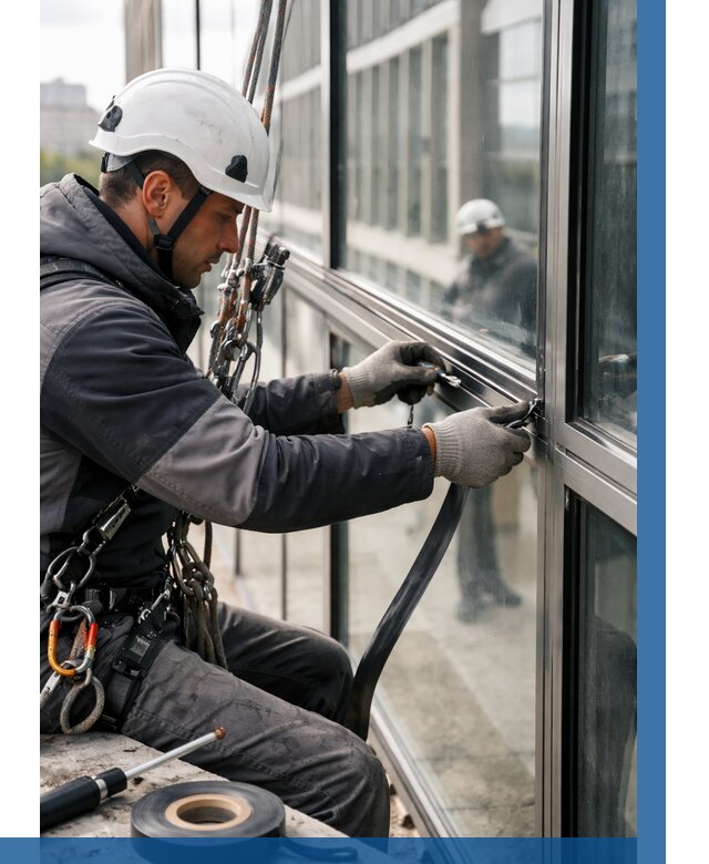 Ремонт витражных конструкций в Темрюке от 3603 р. | ВЫСОТНИК-Тмр