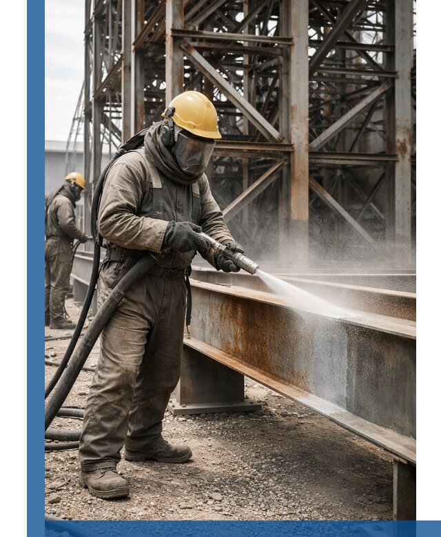 Пескоструйная очистка металлоконструкций в Темрюке промышленная