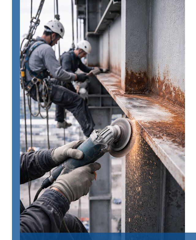 Зачистка металла от ржавчины и подготовка поверхностей в Темрюке