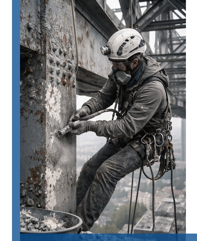 Удаление старой краски с металлических конструкций в Темрюке