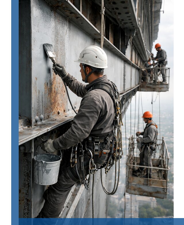 Покраска металлоконструкций на высоте в Темрюке профессионально