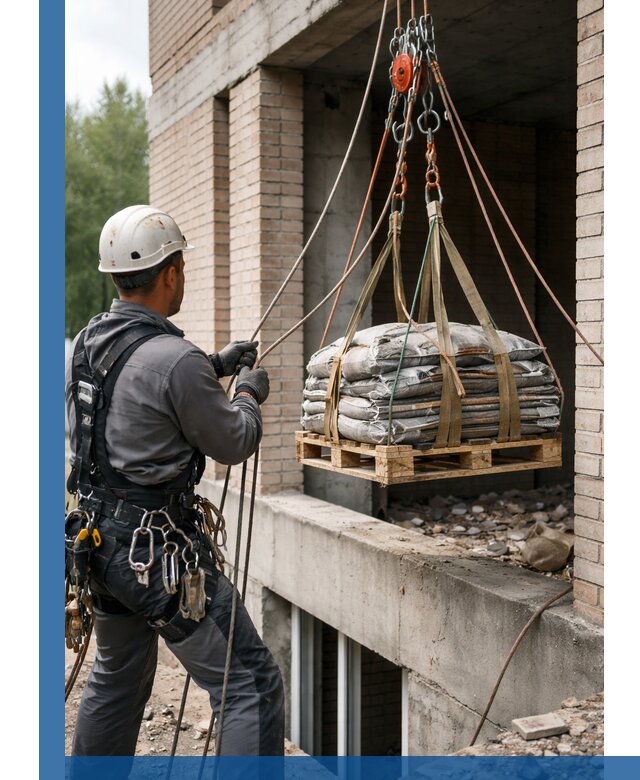 Подъем материалов на этаж веревками в Темрюке оперативно