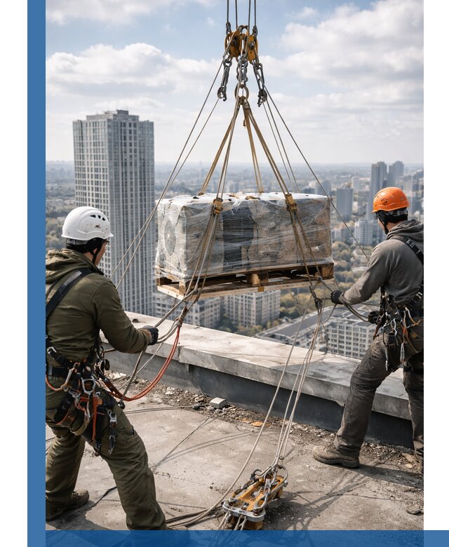 Подъем и монтаж крупногабаритных грузов на крышу в Темрюке