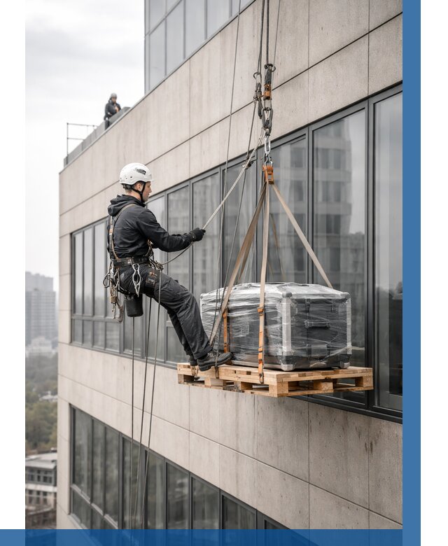 Спуск груза по фасаду в Темрюке от 3603 р. | ВЫСОТНИК-Тмр