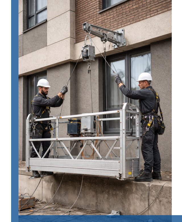 Монтаж и подъем фасадной люльки в Темрюке с гарантией безопасности