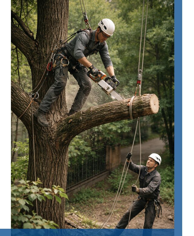 Спил деревьев альпинистами в Темрюке от 8234 р. | ВЫСОТНИК-Тмр