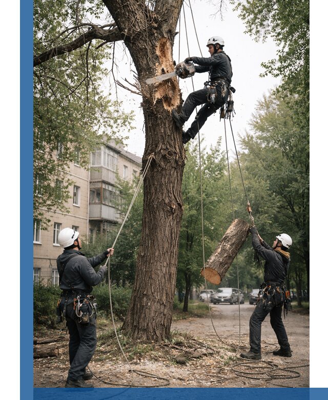 Срочное удаление аварийных деревьев в Темрюке с гарантией безопасности