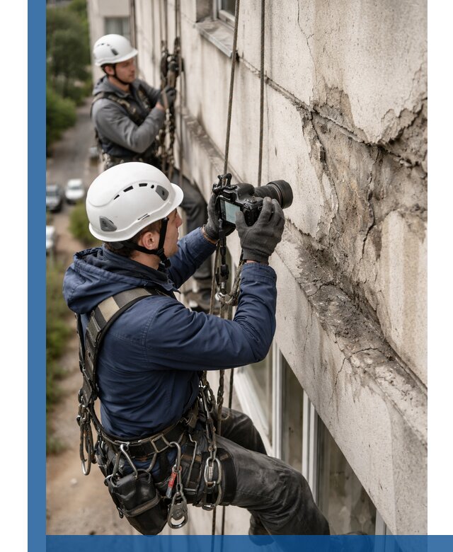 Фотофиксация дефектов фасада с высотной съемкой в Темрюке