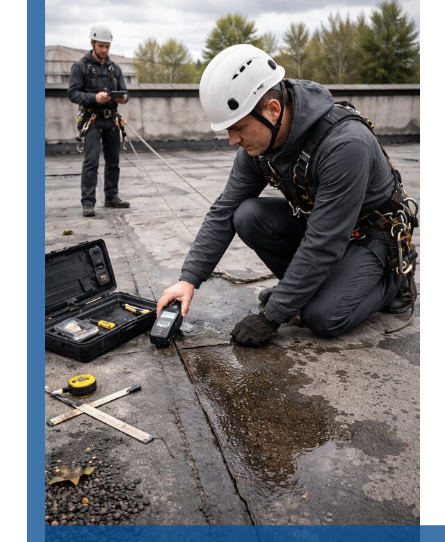 Обследование кровли на протечки и выявление дефектов в Темрюке