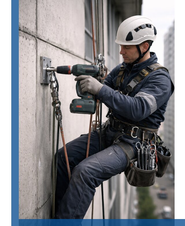 Установка анкерных точек для высотных работ в Темрюке