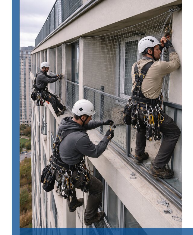 Профессиональный монтаж защитной сетки от птиц в Темрюке